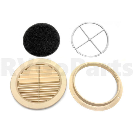 Winnebago RV 6.9" Round Register Vent Beige with Filter 182861-01-01A | RV Go Parts - Replacement OEM RV Parts