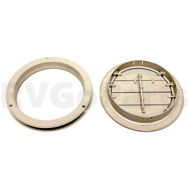 Winnebago RV 6.9" Round Register Vent Beige with Damper 182862-01-01A | RV Go Parts - Replacement OEM RV Parts