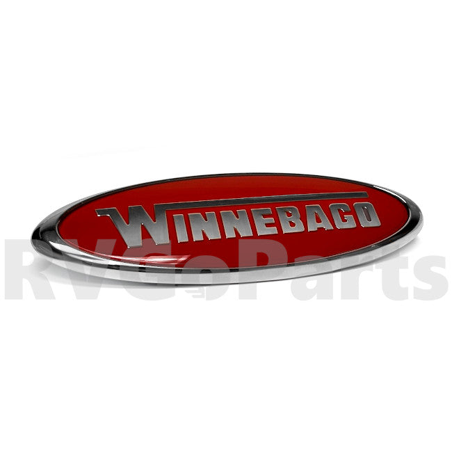 Winnebago Red Nameplate Decal w/ Chrome Bezel 151687-01-01A | RV Go Parts - Replacement OEM RV Parts