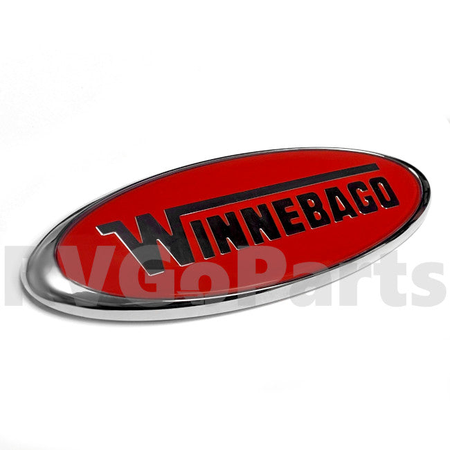 Winnebago Red Nameplate Decal w/ Chrome Bezel 151687-01-01A | RV Go Parts - Replacement OEM RV Parts