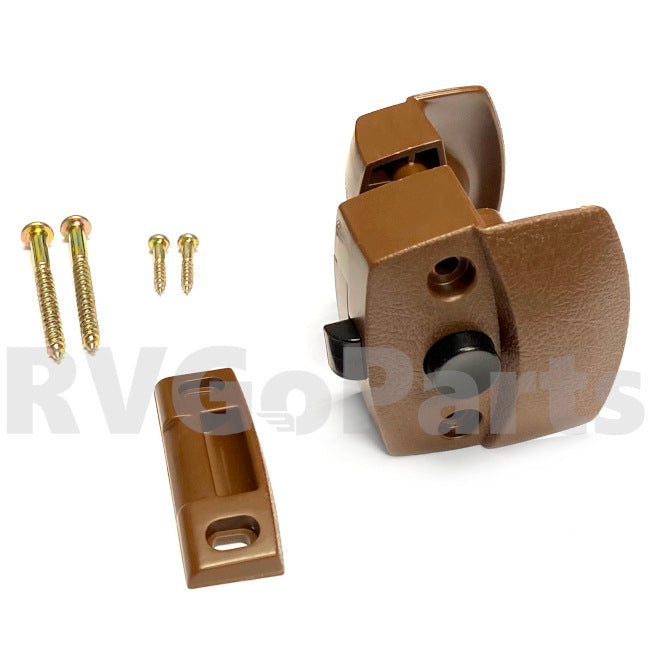 RV Privacy Bathroom Door Latch Brown w/o Lock 058335-01-000 | RV Go Parts - Replacement OEM RV Parts