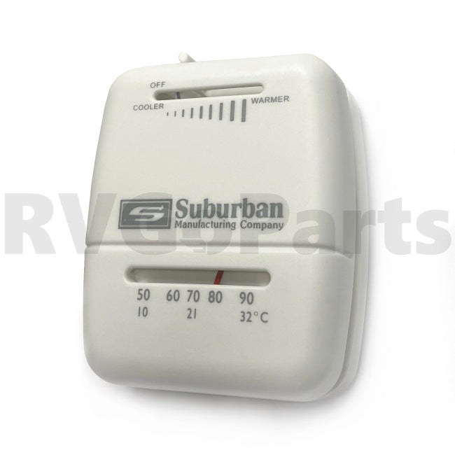 RV Suburban Thermostat White Heating Only 115764-01-01A | RV Go Parts - Replacement OEM RV Parts