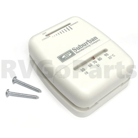 RV Suburban Thermostat White Heating Only 115764-01-01A | RV Go Parts - Replacement OEM RV Parts