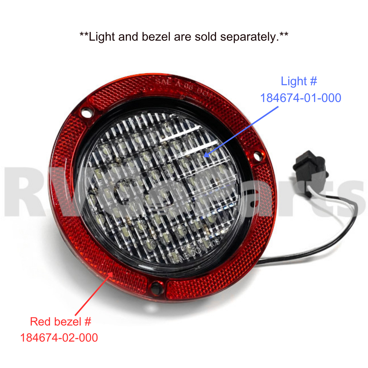 RV LED 4" Round Backup Light White 184674-01-000 | RV Go Parts - Replacement OEM RV Parts