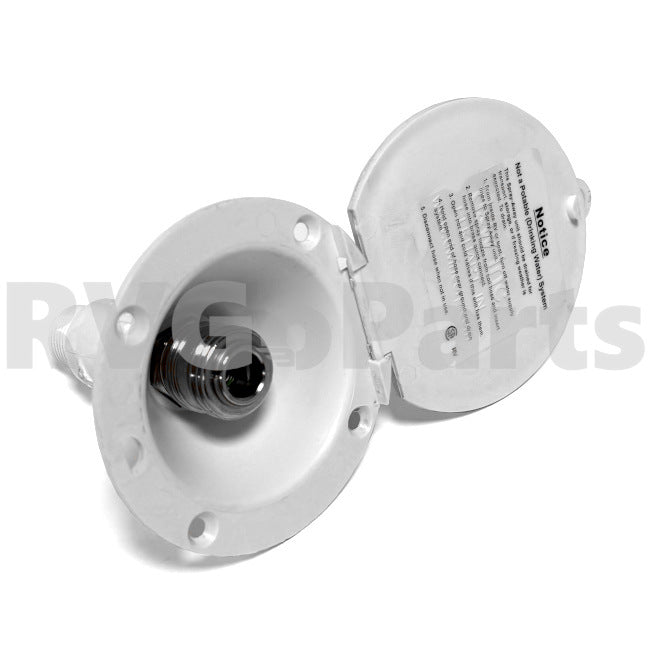 RV Exterior Spray Port White 184487-01-01A | RV Go Parts - Replacement OEM RV Parts
